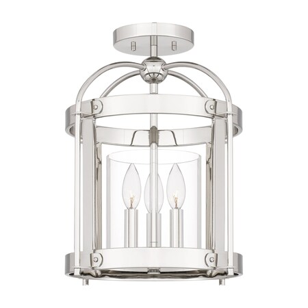 Quoizel McPherson 3-Light Polished Nickel Semi-Flush Mount MCP1714PK